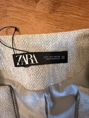 ZARA Light Gray Herringbone Jacket
